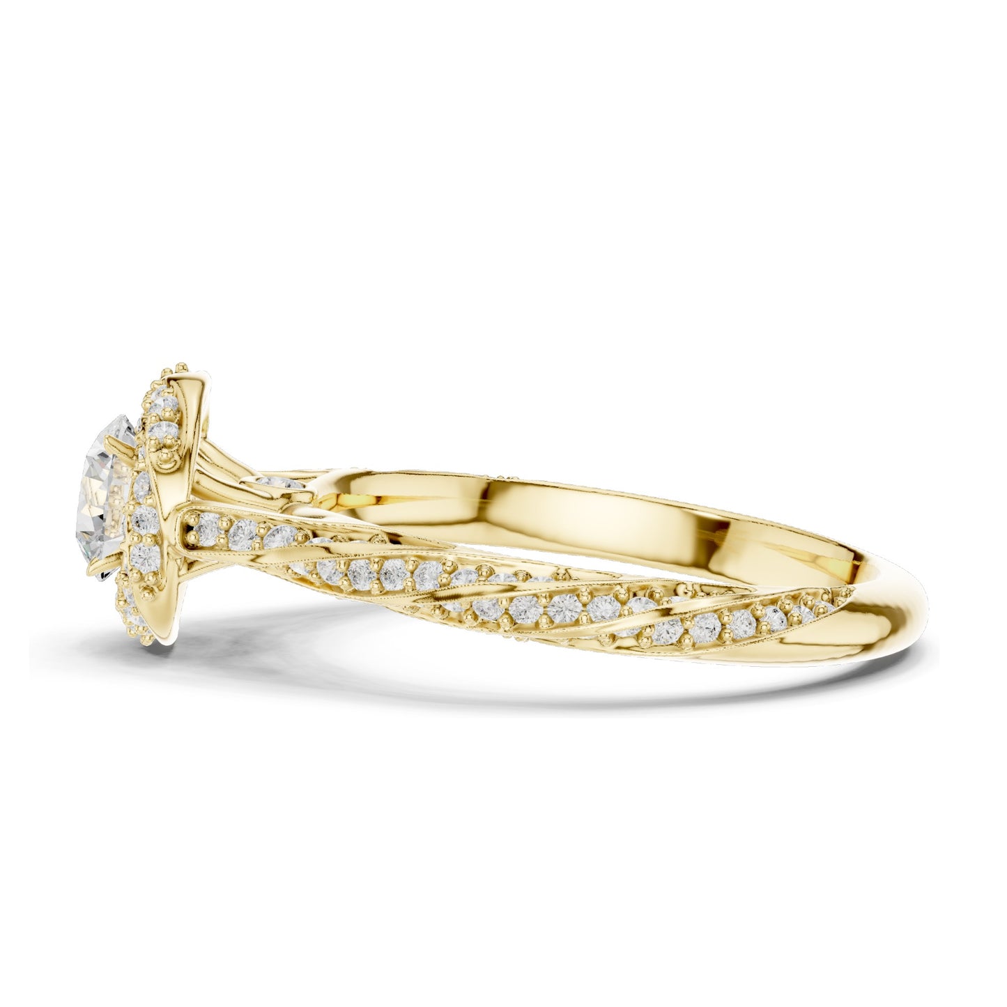 1.154 CT Round Brilliant Lab Diamond Halo Engagement Ring | VVS-VS EF Clarity | 18KT, 14KT, 10KT Gold & 925 Silver | Rose, Yellow, White Gold & Moissanite Options