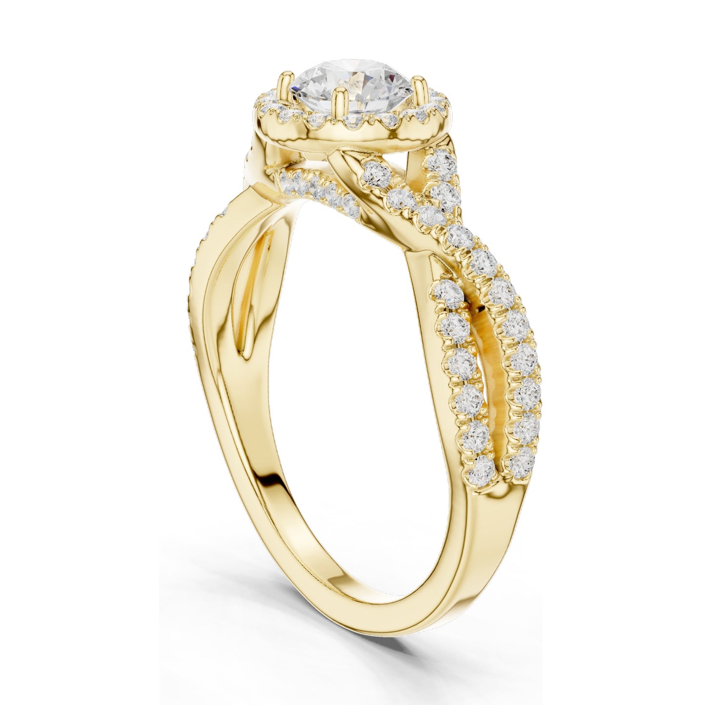 0.19 CT Round Brilliant Cut Lab Diamond Halo Engagement Ring | VVS-VS EF Clarity | 18KT, 14KT, 10KT Gold & 925 Silver | Rose, Yellow, White Gold & Moissanite Options