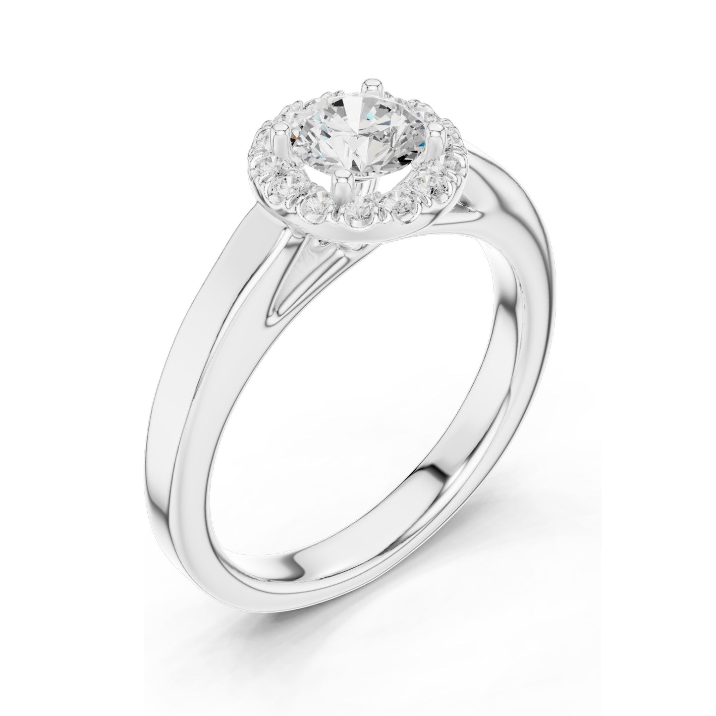 0.818 CT Round Brilliant Lab Diamond Halo Engagement Ring | VVS-VS EF Clarity | 18KT, 14KT, 10KT Gold & 925 Silver | Rose, Yellow, White Gold & Moissanite Options