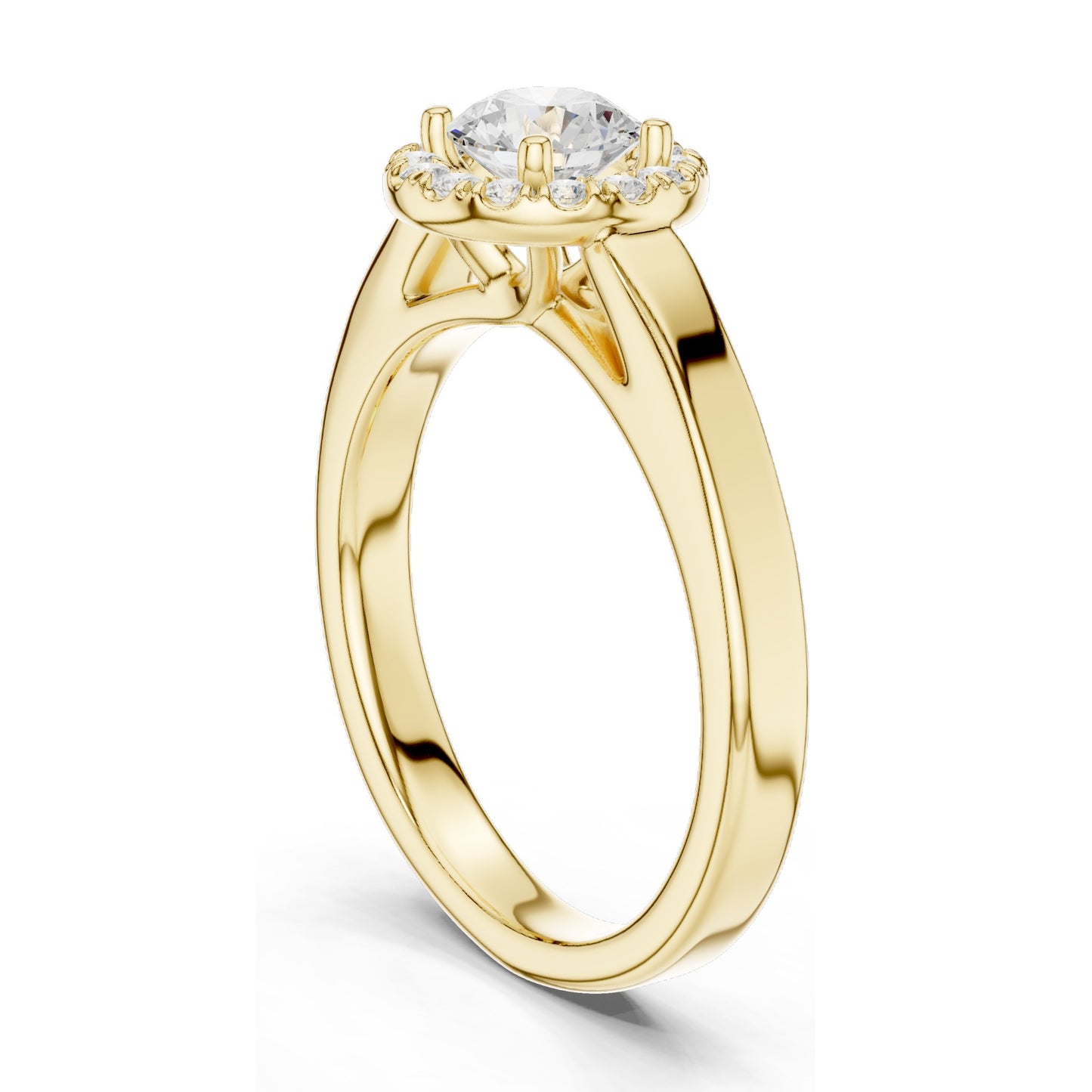 0.818 CT Round Brilliant Lab Diamond Halo Engagement Ring | VVS-VS EF Clarity | 18KT, 14KT, 10KT Gold & 925 Silver | Rose, Yellow, White Gold & Moissanite Options