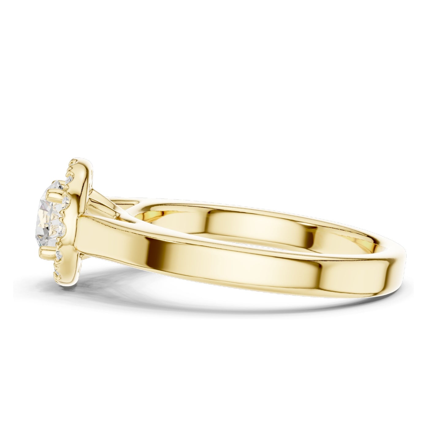 0.818 CT Round Brilliant Lab Diamond Halo Engagement Ring | VVS-VS EF Clarity | 18KT, 14KT, 10KT Gold & 925 Silver | Rose, Yellow, White Gold & Moissanite Options