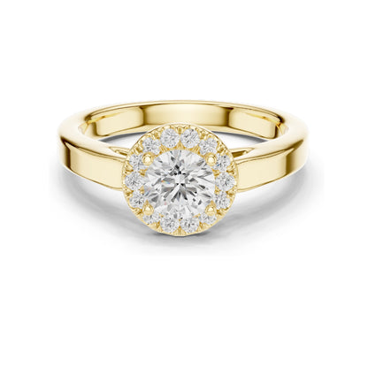 0.818 CT Round Brilliant Lab Diamond Halo Engagement Ring | VVS-VS EF Clarity | 18KT, 14KT, 10KT Gold & 925 Silver | Rose, Yellow, White Gold & Moissanite Options