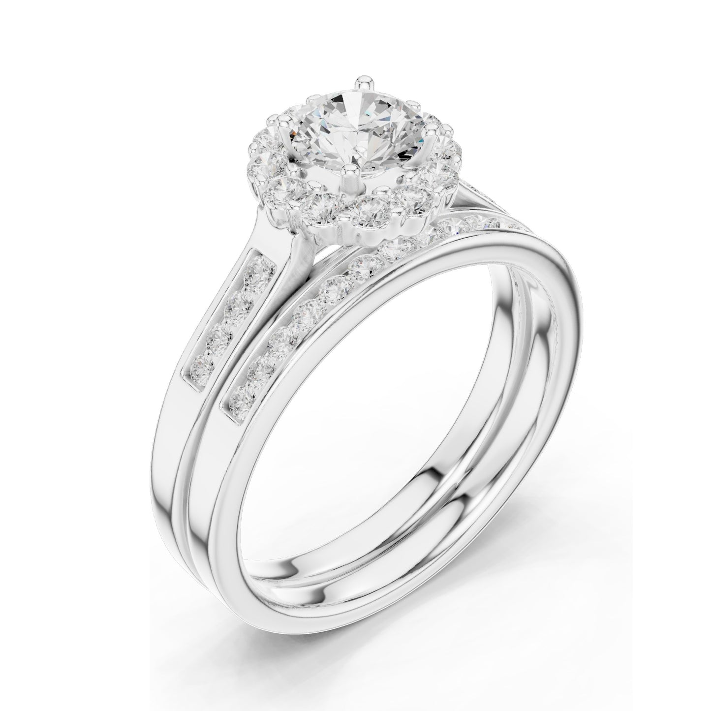 1.25 CT Round Brilliant Halo Lab Diamond Engagement Ring for Women | VVS-VS EF Clarity | 18KT, 14KT, 10KT Gold & 925 Silver | Rose, Yellow, White Gold & Moissanite Options