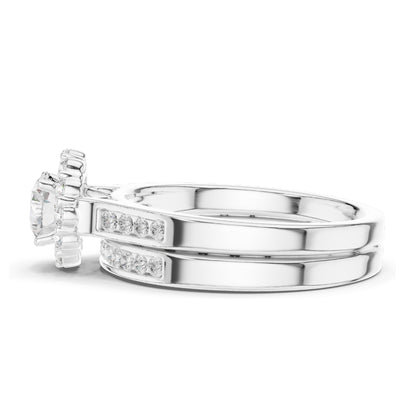 1.25 CT Round Brilliant Halo Lab Diamond Engagement Ring for Women | VVS-VS EF Clarity | 18KT, 14KT, 10KT Gold & 925 Silver | Rose, Yellow, White Gold & Moissanite Options