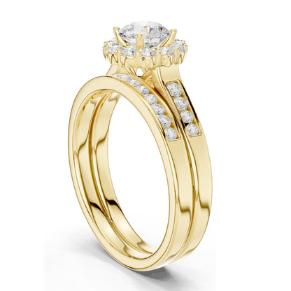 1.25 CT Round Brilliant Halo Lab Diamond Engagement Ring for Women | VVS-VS EF Clarity | 18KT, 14KT, 10KT Gold & 925 Silver | Rose, Yellow, White Gold & Moissanite Options