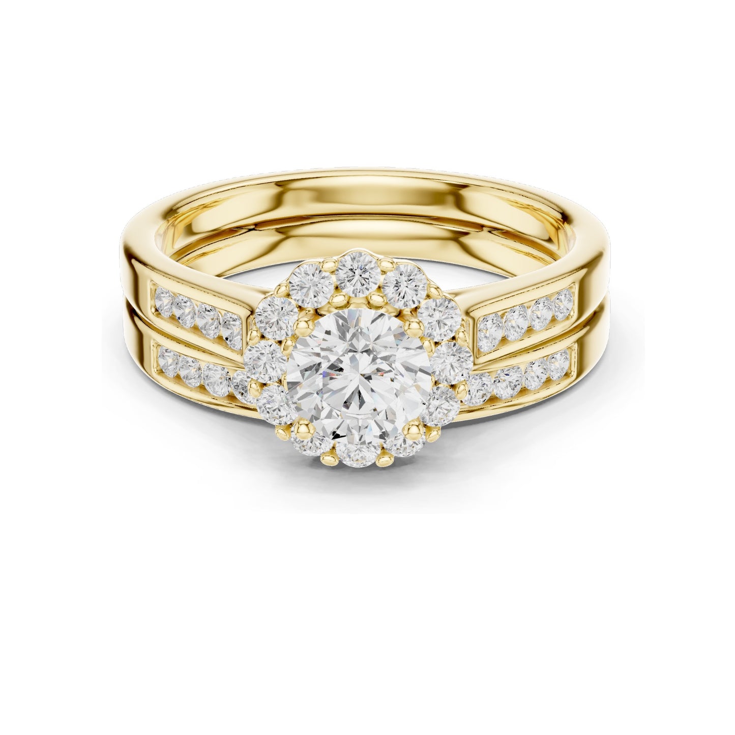 1.25 CT Round Brilliant Halo Lab Diamond Engagement Ring for Women | VVS-VS EF Clarity | 18KT, 14KT, 10KT Gold & 925 Silver | Rose, Yellow, White Gold & Moissanite Options