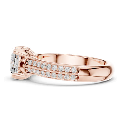 1.86 CT Cushion Cut Lab Diamond Engagement Ring for Women | VVS-VS EF Clarity | 18KT, 14KT, 10KT Gold & 925 Silver | Moissanite & Diamond Options | Rose, Yellow, White Gold