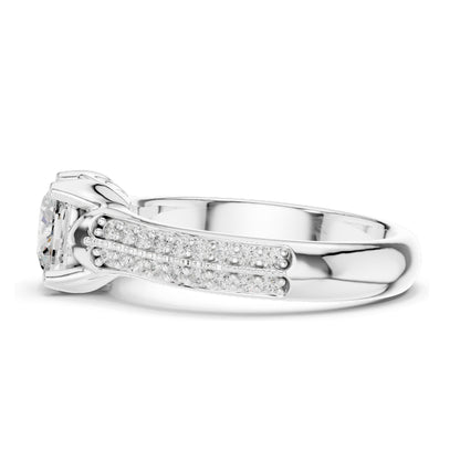 1.86 CT Cushion Cut Lab Diamond Engagement Ring for Women | VVS-VS EF Clarity | 18KT, 14KT, 10KT Gold & 925 Silver | Moissanite & Diamond Options | Rose, Yellow, White Gold