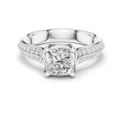 1.86 CT Cushion Cut Lab Diamond Engagement Ring for Women | VVS-VS EF Clarity | 18KT, 14KT, 10KT Gold & 925 Silver | Moissanite & Diamond Options | Rose, Yellow, White Gold