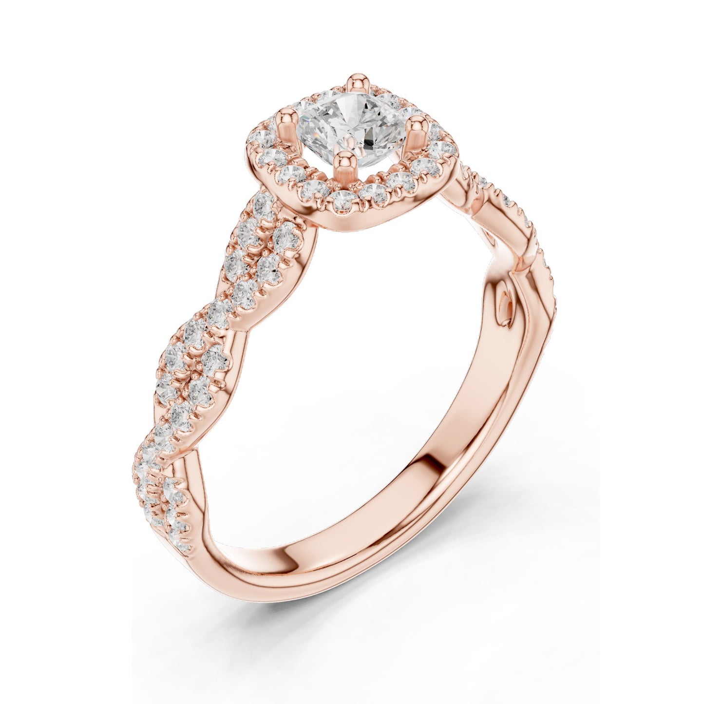 0.858 CT Cushion Cut Lab Diamond Engagement Ring with Halo | VVS-VS EF Clarity | 18KT, 14KT, 10KT Gold & 925 Silver | Moissanite & Diamond Options | Rose, Yellow, White Gold