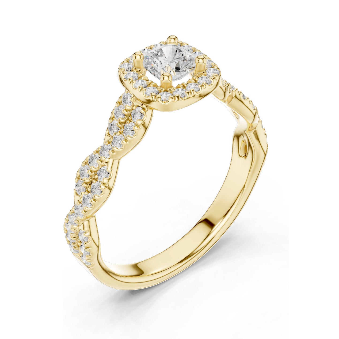 0.858 CT Cushion Cut Lab Diamond Engagement Ring with Halo | VVS-VS EF Clarity | 18KT, 14KT, 10KT Gold & 925 Silver | Moissanite & Diamond Options | Rose, Yellow, White Gold