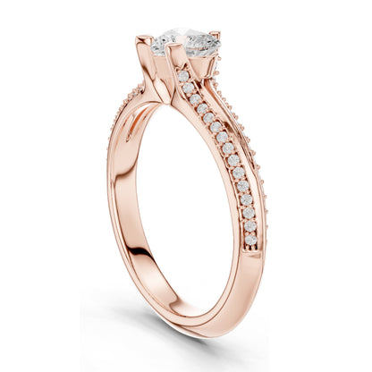 0.84 CT Heart Cut Lab Diamond Engagement Ring | VVS-VS EF Clarity | 18KT, 14KT, 10KT Gold & 925 Silver | Rose, Yellow, White Gold & Moissanite Options