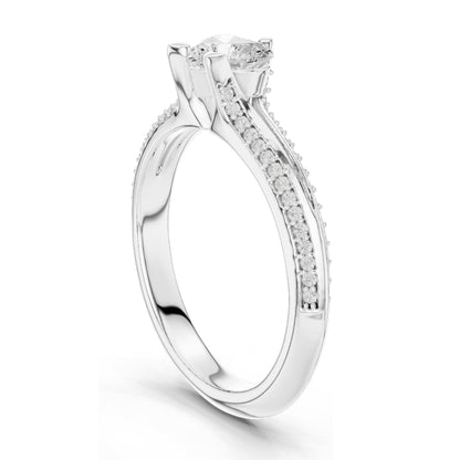 0.84 CT Heart Cut Lab Diamond Engagement Ring | VVS-VS EF Clarity | 18KT, 14KT, 10KT Gold & 925 Silver | Rose, Yellow, White Gold & Moissanite Options