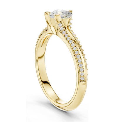 0.84 CT Heart Cut Lab Diamond Engagement Ring | VVS-VS EF Clarity | 18KT, 14KT, 10KT Gold & 925 Silver | Rose, Yellow, White Gold & Moissanite Options