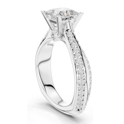 2.59 CT Princess Cut Lab Diamond Ring for Women | VVS-VS EF Clarity | 18KT, 14KT, 10KT Gold & 925 Silver | Rose, Yellow, White Gold & Moissanite Options