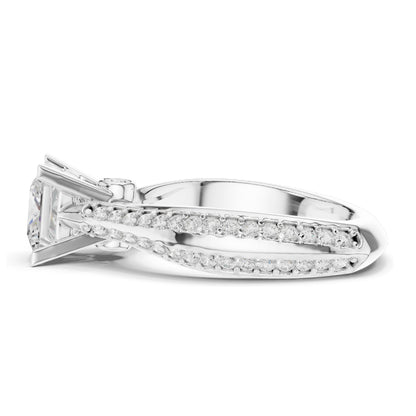 2.59 CT Princess Cut Lab Diamond Ring for Women | VVS-VS EF Clarity | 18KT, 14KT, 10KT Gold & 925 Silver | Rose, Yellow, White Gold & Moissanite Options