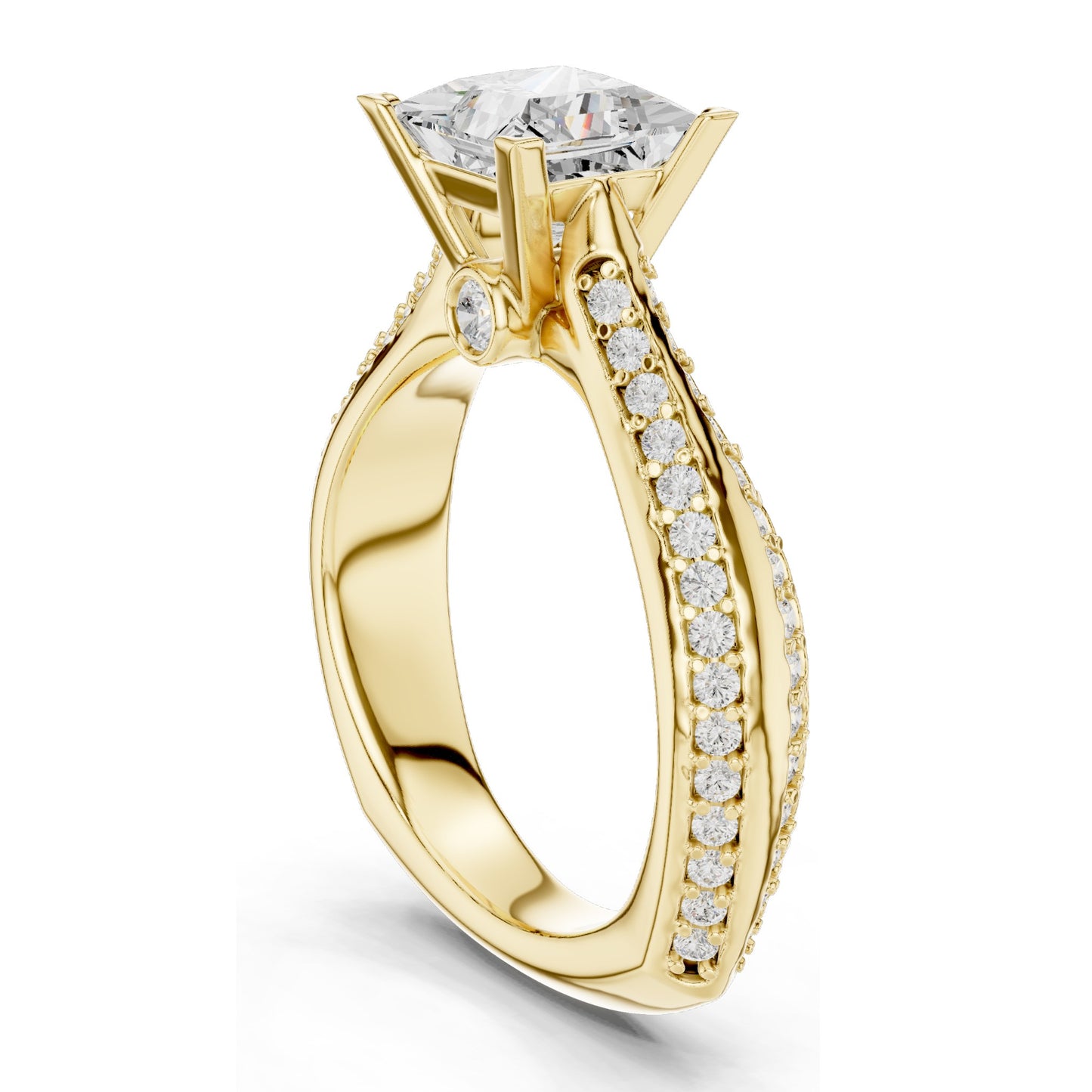 2.59 CT Princess Cut Lab Diamond Ring for Women | VVS-VS EF Clarity | 18KT, 14KT, 10KT Gold & 925 Silver | Rose, Yellow, White Gold & Moissanite Options