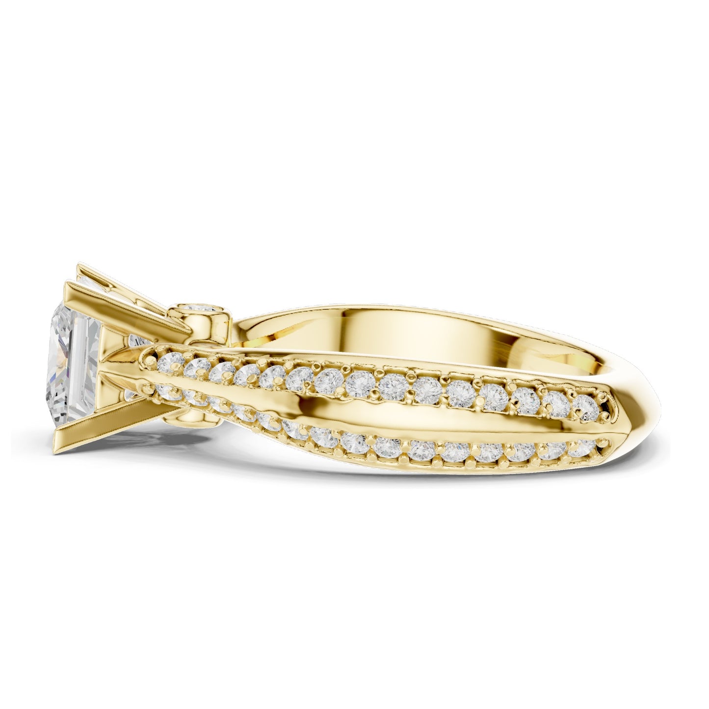 2.59 CT Princess Cut Lab Diamond Ring for Women | VVS-VS EF Clarity | 18KT, 14KT, 10KT Gold & 925 Silver | Rose, Yellow, White Gold & Moissanite Options