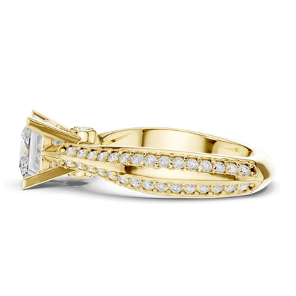 2.59 CT Princess Cut Lab Diamond Ring for Women | VVS-VS EF Clarity | 18KT, 14KT, 10KT Gold & 925 Silver | Rose, Yellow, White Gold & Moissanite Options