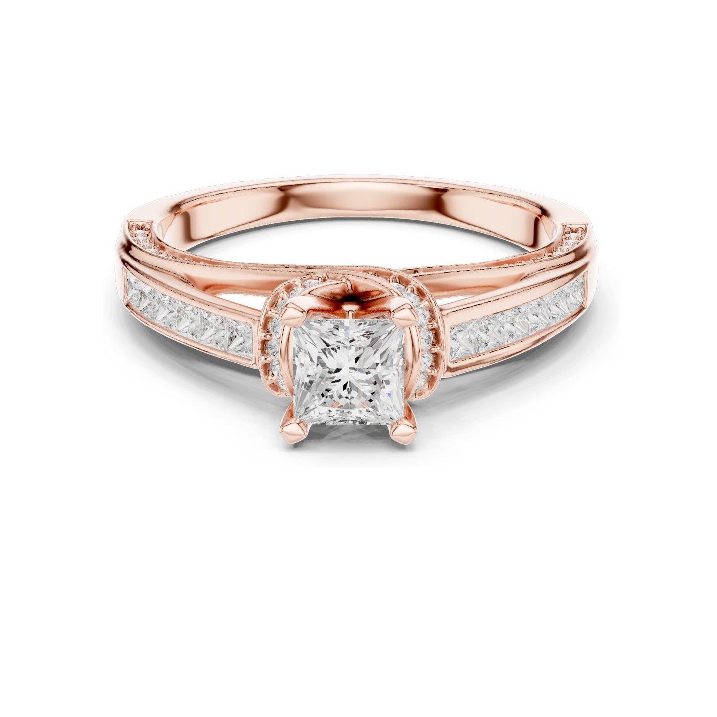 1.156 CT Princess Cut Lab Diamond Ring for Women | VVS-VS EF Clarity | 18KT, 14KT, 10KT Gold & 925 Silver | Rose, Yellow, White Gold & Moissanite Options
