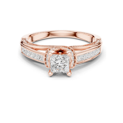 1.156 CT Princess Cut Lab Diamond Ring for Women | VVS-VS EF Clarity | 18KT, 14KT, 10KT Gold & 925 Silver | Rose, Yellow, White Gold & Moissanite Options