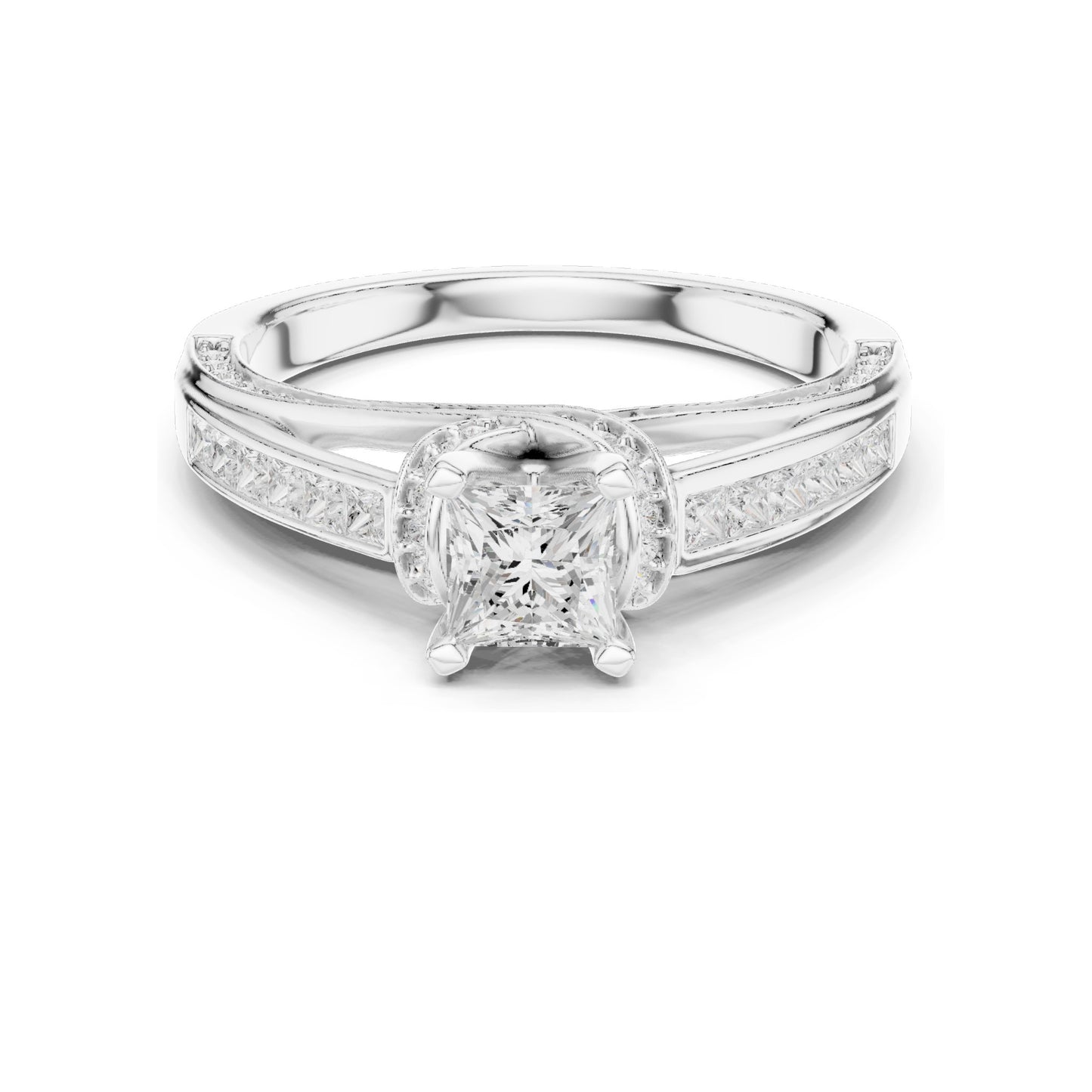 1.156 CT Princess Cut Lab Diamond Ring for Women | VVS-VS EF Clarity | 18KT, 14KT, 10KT Gold & 925 Silver | Rose, Yellow, White Gold & Moissanite Options