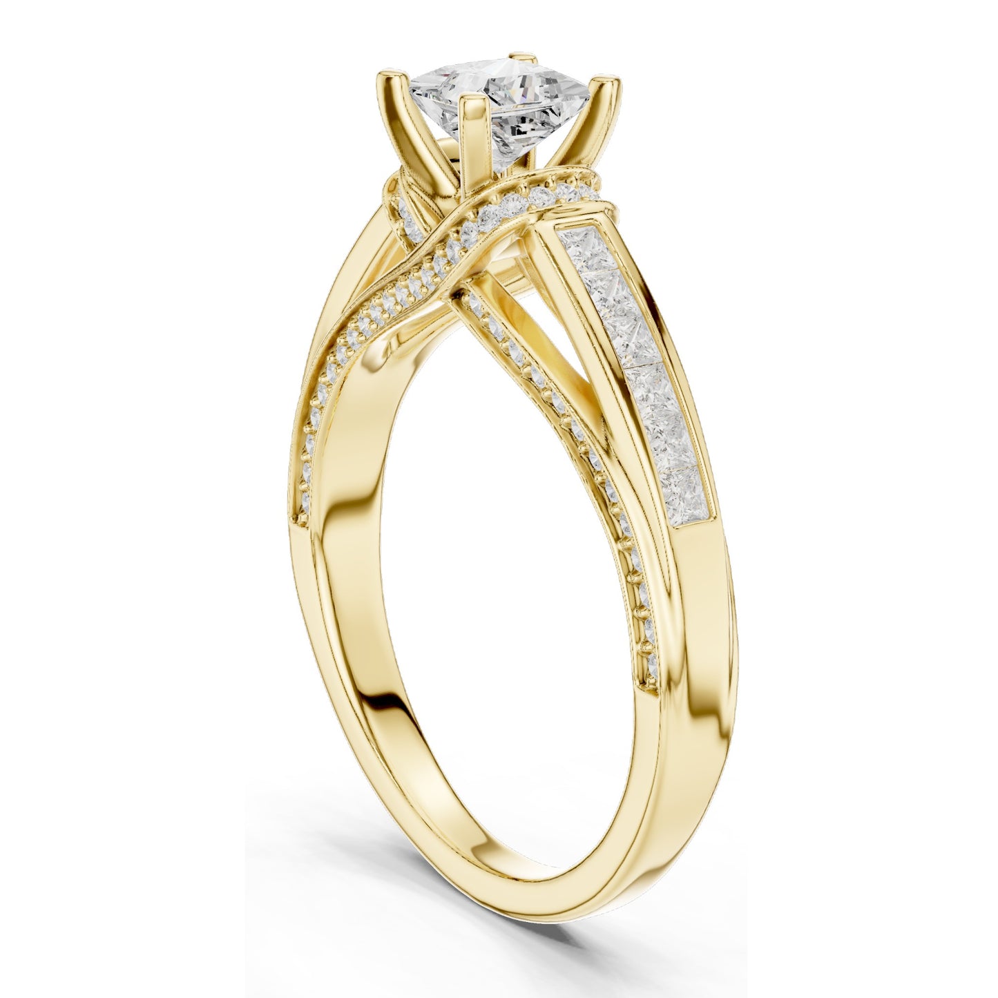 1.156 CT Princess Cut Lab Diamond Ring for Women | VVS-VS EF Clarity | 18KT, 14KT, 10KT Gold & 925 Silver | Rose, Yellow, White Gold & Moissanite Options