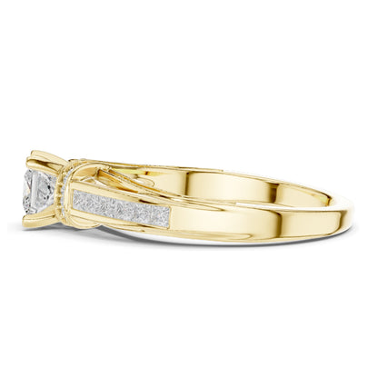 1.156 CT Princess Cut Lab Diamond Ring for Women | VVS-VS EF Clarity | 18KT, 14KT, 10KT Gold & 925 Silver | Rose, Yellow, White Gold & Moissanite Options