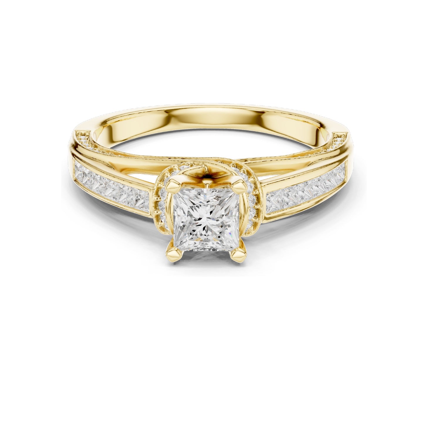 1.156 CT Princess Cut Lab Diamond Ring for Women | VVS-VS EF Clarity | 18KT, 14KT, 10KT Gold & 925 Silver | Rose, Yellow, White Gold & Moissanite Options