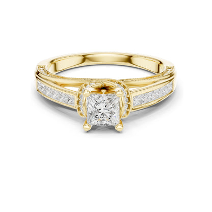 1.156 CT Princess Cut Lab Diamond Ring for Women | VVS-VS EF Clarity | 18KT, 14KT, 10KT Gold & 925 Silver | Rose, Yellow, White Gold & Moissanite Options