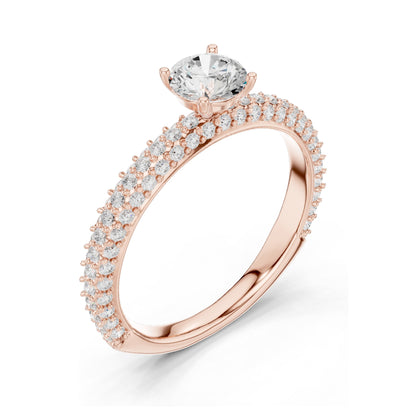 1.33 CT Round Brilliant Cut Lab Diamond Ring for Women | VVS-VS EF Clarity | 18KT, 14KT, 10KT Gold & 925 Silver | Rose, Yellow, White Gold & Moissanite Options