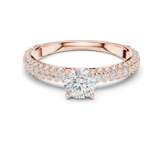 1.33 CT Round Brilliant Cut Lab Diamond Ring for Women | VVS-VS EF Clarity | 18KT, 14KT, 10KT Gold & 925 Silver | Rose, Yellow, White Gold & Moissanite Options