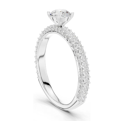 1.33 CT Round Brilliant Cut Lab Diamond Ring for Women | VVS-VS EF Clarity | 18KT, 14KT, 10KT Gold & 925 Silver | Rose, Yellow, White Gold & Moissanite Options