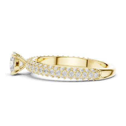 1.33 CT Round Brilliant Cut Lab Diamond Ring for Women | VVS-VS EF Clarity | 18KT, 14KT, 10KT Gold & 925 Silver | Rose, Yellow, White Gold & Moissanite Options