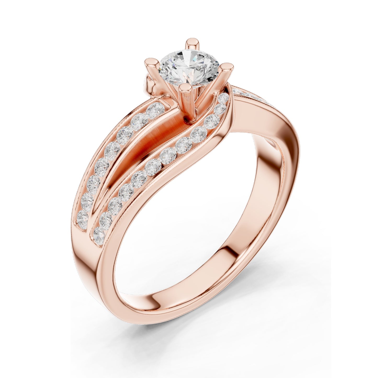 0.92 CT Round Brilliant Lab Diamond Women’s Engagement Ring | VVS-VS EF Clarity | 18KT, 14KT, 10KT Gold & 925 Silver | Moissanite Option | Rose, Yellow, White Gold