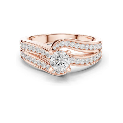 0.92 CT Round Brilliant Lab Diamond Women’s Engagement Ring | VVS-VS EF Clarity | 18KT, 14KT, 10KT Gold & 925 Silver | Moissanite Option | Rose, Yellow, White Gold