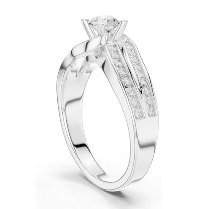 0.92 CT Round Brilliant Lab Diamond Women’s Engagement Ring | VVS-VS EF Clarity | 18KT, 14KT, 10KT Gold & 925 Silver | Moissanite Option | Rose, Yellow, White Gold