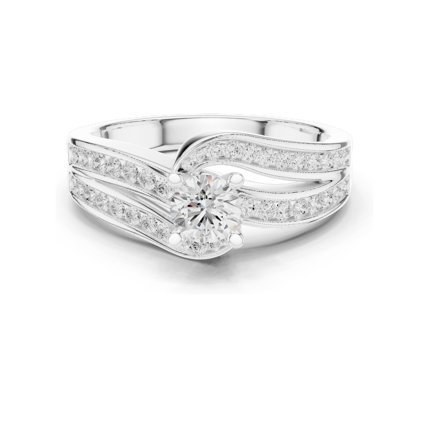 0.92 CT Round Brilliant Lab Diamond Women’s Engagement Ring | VVS-VS EF Clarity | 18KT, 14KT, 10KT Gold & 925 Silver | Moissanite Option | Rose, Yellow, White Gold
