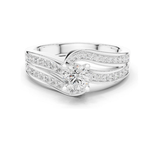 0.92 CT Round Brilliant Lab Diamond Women’s Engagement Ring | VVS-VS EF Clarity | 18KT, 14KT, 10KT Gold & 925 Silver | Moissanite Option | Rose, Yellow, White Gold