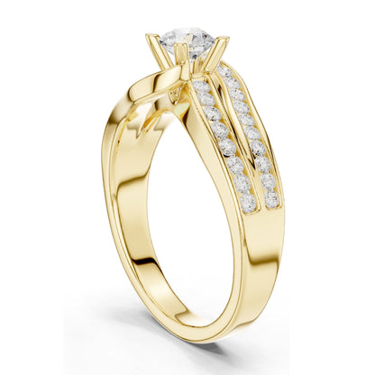 0.92 CT Round Brilliant Lab Diamond Women’s Engagement Ring | VVS-VS EF Clarity | 18KT, 14KT, 10KT Gold & 925 Silver | Moissanite Option | Rose, Yellow, White Gold