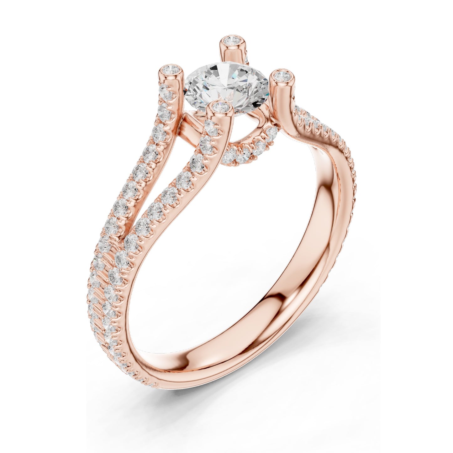 1.29 CT Round Brilliant Lab Diamond Engagement Ring | VVS-VS EF Clarity | 18KT, 14KT, 10KT Gold & 925 Silver | Moissanite Option | Rose, Yellow, White Gold