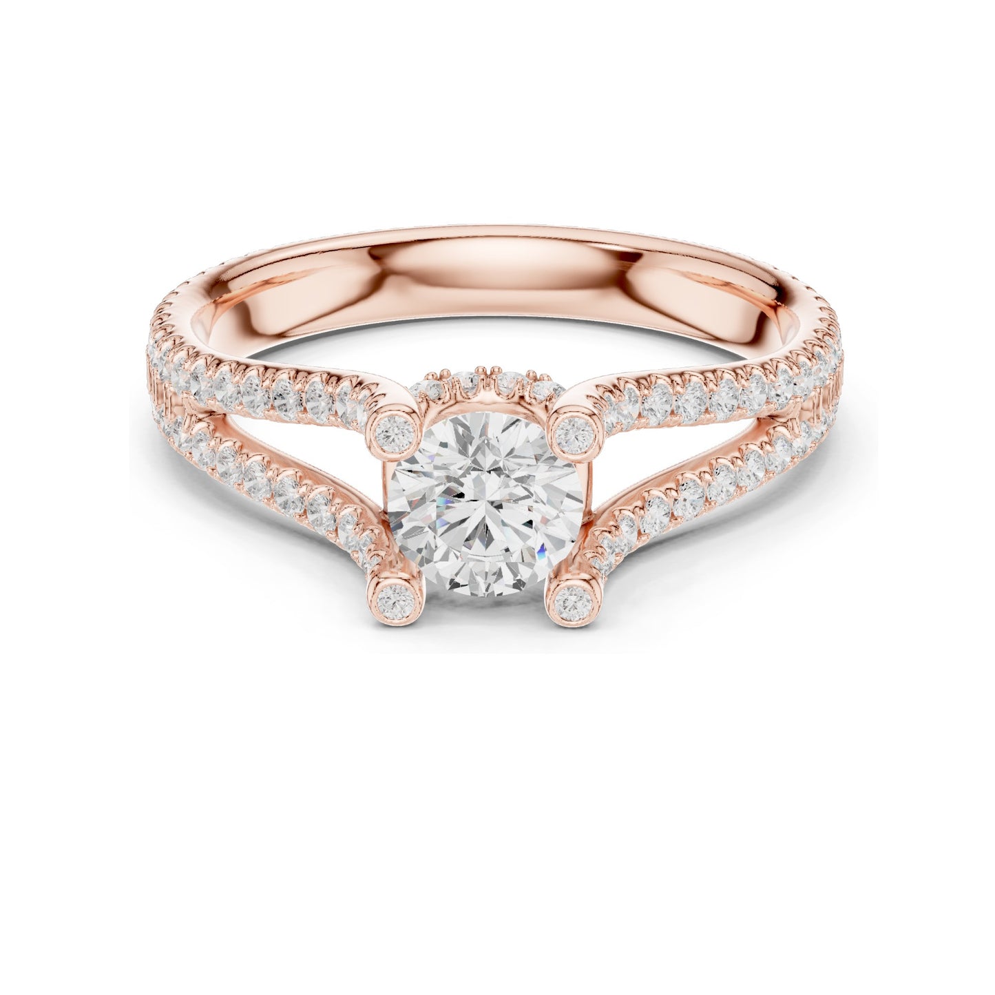 1.29 CT Round Brilliant Lab Diamond Engagement Ring | VVS-VS EF Clarity | 18KT, 14KT, 10KT Gold & 925 Silver | Moissanite Option | Rose, Yellow, White Gold