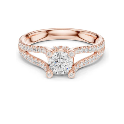 1.29 CT Round Brilliant Lab Diamond Engagement Ring | VVS-VS EF Clarity | 18KT, 14KT, 10KT Gold & 925 Silver | Moissanite Option | Rose, Yellow, White Gold