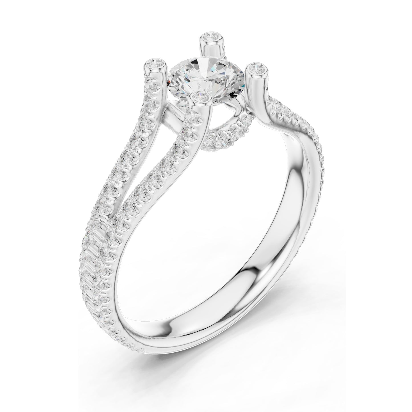 1.29 CT Round Brilliant Lab Diamond Engagement Ring | VVS-VS EF Clarity | 18KT, 14KT, 10KT Gold & 925 Silver | Moissanite Option | Rose, Yellow, White Gold