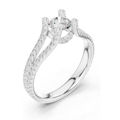 1.29 CT Round Brilliant Lab Diamond Engagement Ring | VVS-VS EF Clarity | 18KT, 14KT, 10KT Gold & 925 Silver | Moissanite Option | Rose, Yellow, White Gold