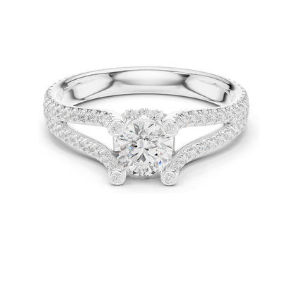 1.29 CT Round Brilliant Lab Diamond Engagement Ring | VVS-VS EF Clarity | 18KT, 14KT, 10KT Gold & 925 Silver | Moissanite Option | Rose, Yellow, White Gold