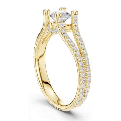 1.29 CT Round Brilliant Lab Diamond Engagement Ring | VVS-VS EF Clarity | 18KT, 14KT, 10KT Gold & 925 Silver | Moissanite Option | Rose, Yellow, White Gold