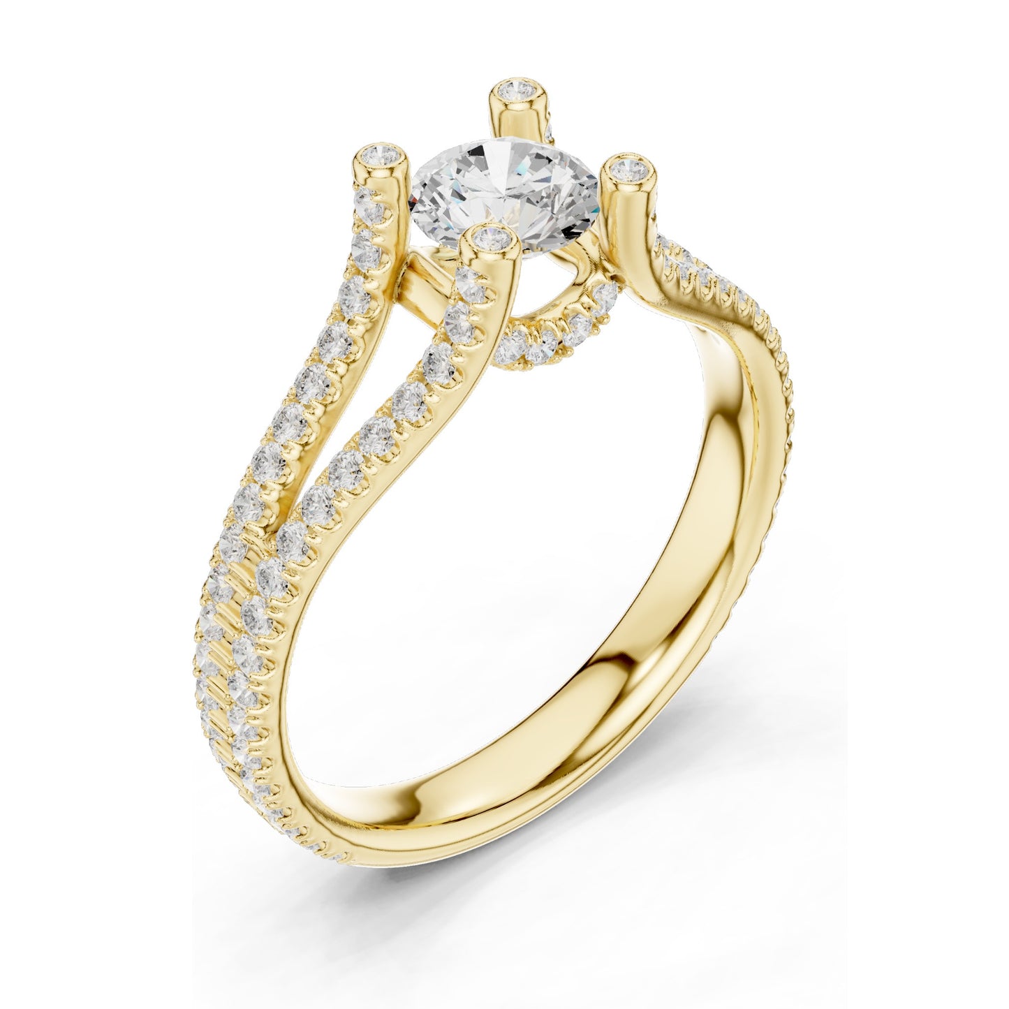 1.29 CT Round Brilliant Lab Diamond Engagement Ring | VVS-VS EF Clarity | 18KT, 14KT, 10KT Gold & 925 Silver | Moissanite Option | Rose, Yellow, White Gold