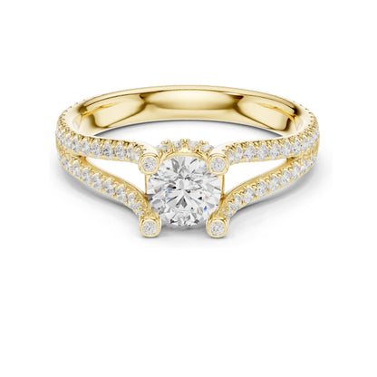 1.29 CT Round Brilliant Lab Diamond Engagement Ring | VVS-VS EF Clarity | 18KT, 14KT, 10KT Gold & 925 Silver | Moissanite Option | Rose, Yellow, White Gold