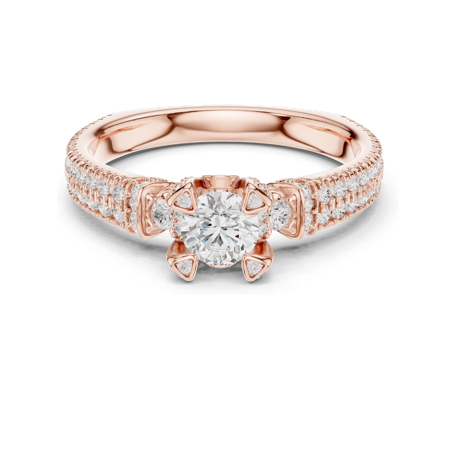 1.19 CT Round Brilliant Lab Diamond Engagement Ring | VVS-VS EF Clarity | 18KT, 14KT, 10KT Gold & 925 Silver | Moissanite Option | Rose, Yellow, White Gold